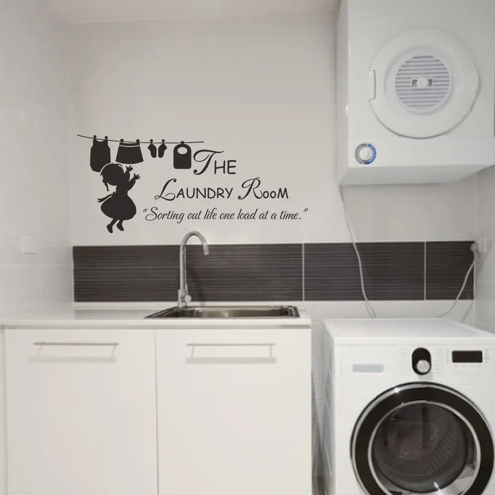 

Cute Laundry Wall Decal Bathroom Inspirational Washroom House Removable Vinyl Wall Stickers Mural Decor Removable Wallpaper Z917