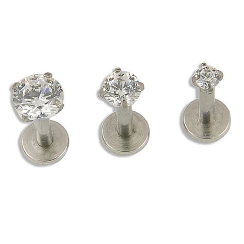 1pc 316L Stainless Steel Round Crystal Tragus Ear Stud Earring with Cubic Zirconia For Women Ear Cartilage Stud Earring 2/3/4mm