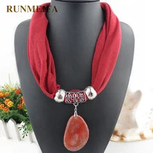 RUNMEIFA высокое качество натуральный камень подвески шарф и ожерелья ювелирные изделия кулон шарф 10 цветов простой дизайн шаль