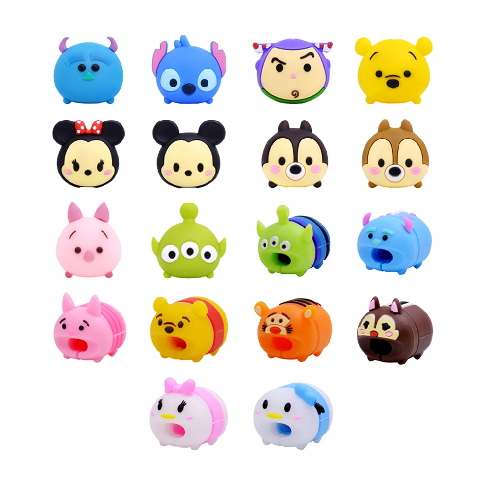 

CHIPAL Tsum Cute Bite Animal Cable Protector for iPhone USB Data Cable Organizer Chompers Cartoon Wire Winder Doll Model Holder