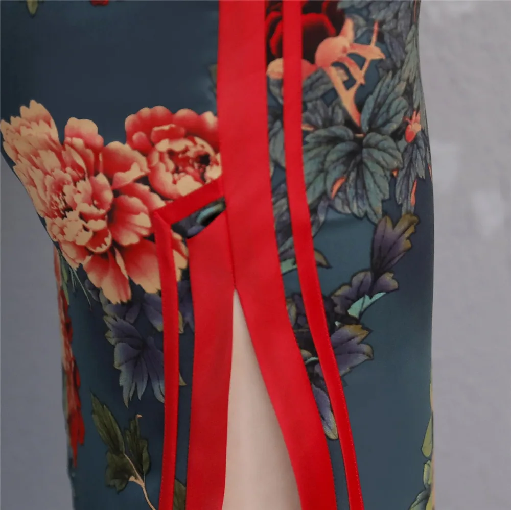 Шанхай история новая распродажа восточное платье китайские традиционные платья Длинные Cheongsam Цветочный принт Qipao Для женщин китайское