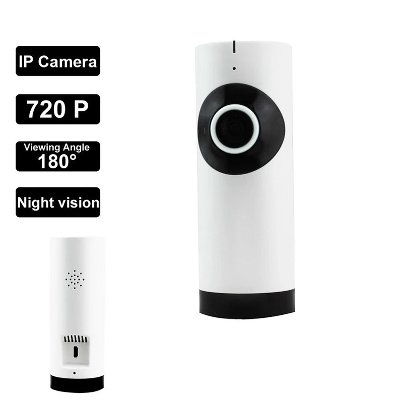 

180 Degree Mini WiF HD 720P Fisheye IP Camera Micro SD Camera Wireless Network Audio Surveillance Night Vision Cam