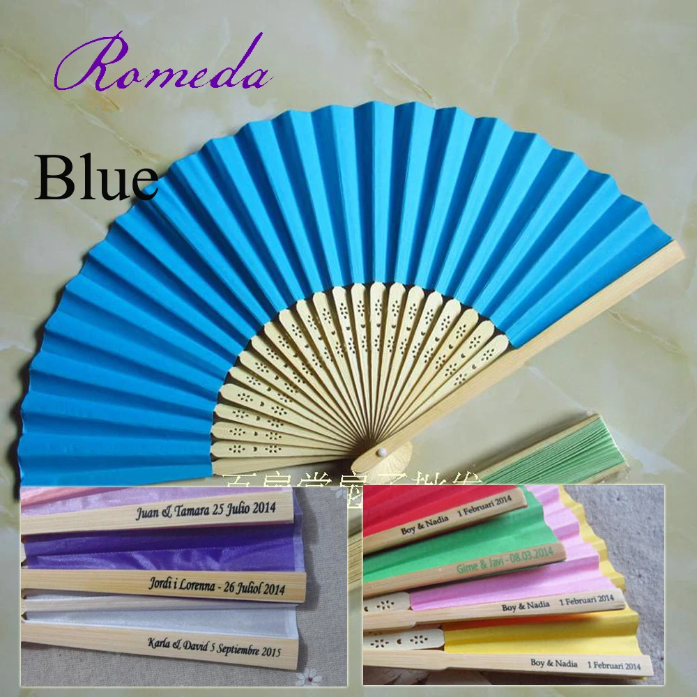 50Piece/Lot Wholesale Blue Color Hand Fan For Party Decoration 21CM