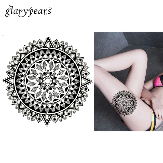 1pc Kaleidoscope Flower Pattern Tattoo Sticker KM-020 Women Body Art Temporary Waterproof Tattoo Design Round Decal Decor Beauty 1pc Kaleidoscope Flower Pattern Tattoo Sticker KM-020 Women Body Art Temporary Waterproof Tattoo Design Round Decal Decor Beauty