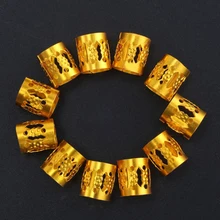 100 шт 9 мм х 8 мм Ювелирное Украшение для волос античное плетение волос дреды бусины золото и серебро запонки трубки клип