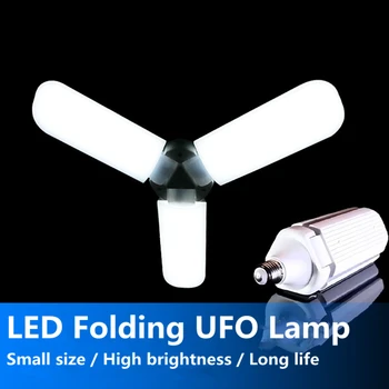 

Led Bulb E27 85-265V 45W Super Bright Foldable Fan Blade Angle Adjustable Ceiling Lamp Home Deformable Retrofit LED Garage Light
