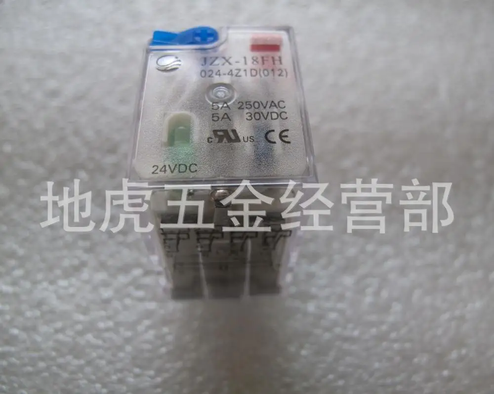 Relay 4 4 pairs of contacts JZX-18FH/024-4Z1D DC 24V with lamp and test rod