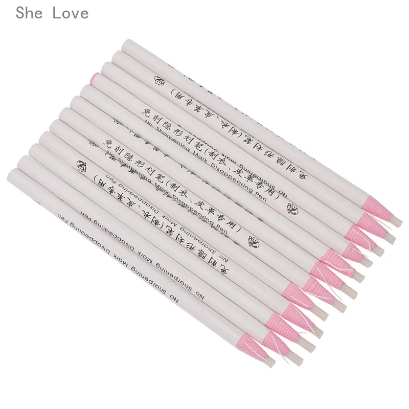 

She Love 12pcs Cut-free Tailor's Chalk Pencils Fabric Marker Disappearing Marker Craft Garment Pencils Sewing Tools