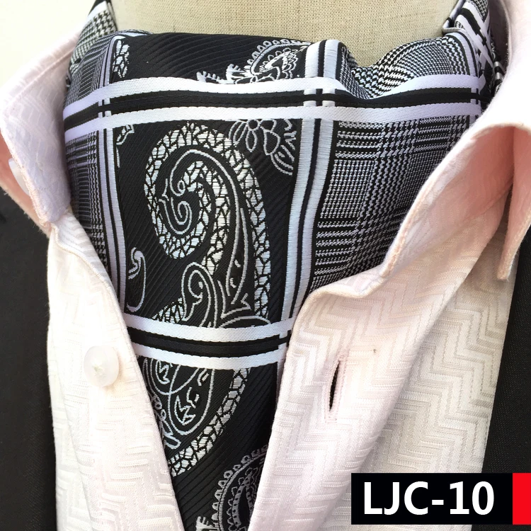 

Unique Design Necktie Stylish Paisley Ascot Classic British Style Jacquard Woven Ascots for Adult