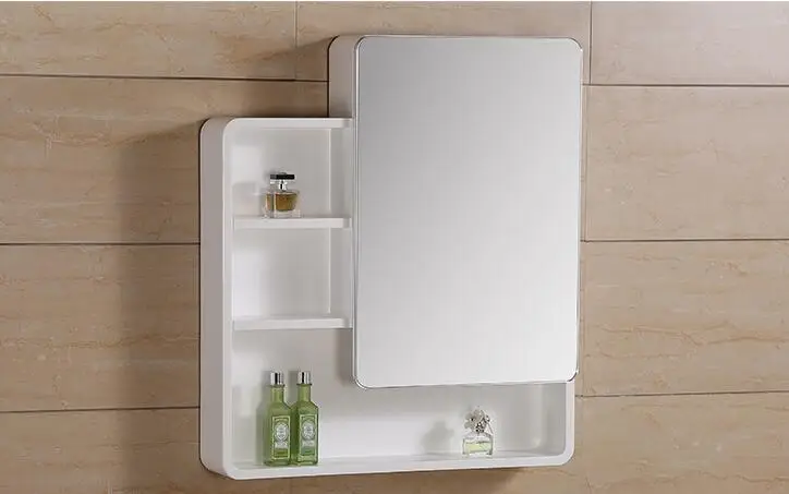 Solid wood bathroom mirror cabinet. Hanging locker bathroom mirror with frame