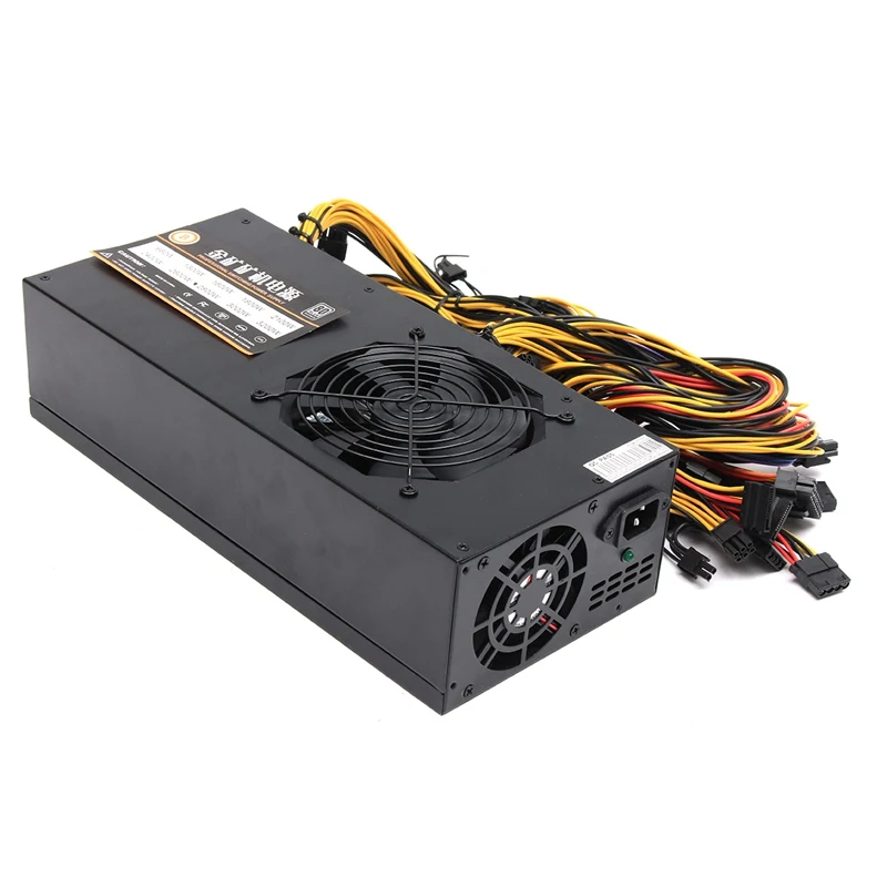 

2800W Mining Power Supply 8GPU 24Pin For Eth Rig Ethereum Bitcoin Miner 90+ Gold High Quality Computer power Supply For BTC