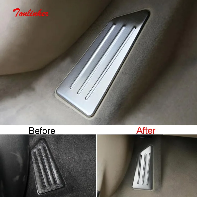 

Tonlinker Main Driving Break Pedal Cover Case stickers For TOYOTA Corolla Altis 2014-18 Car Styling 1PCS Stainless Steel sticker