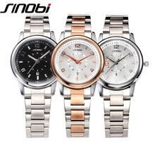 SINOBI Luxury Women Watches Quartz Watch Woman Rose Gold Business Watch Female Ladies Silver Watch Wristwatch