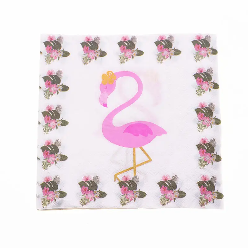 Одноразовая посуда для дня рождения, набор фламинго, рождественские принадлежности для душа - Цвет: Napkins 20pcs