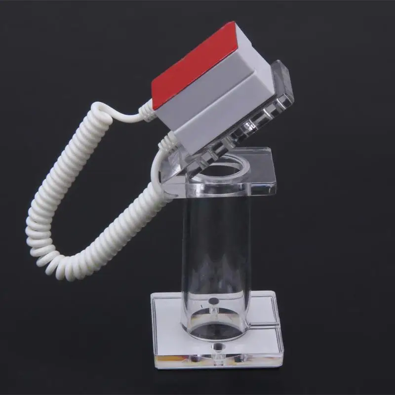 Овальный формы прозрачный телефон стенд Anti-theft надежный мобильный телефон Дисплей Стенд держатель с пружиной кабель провода