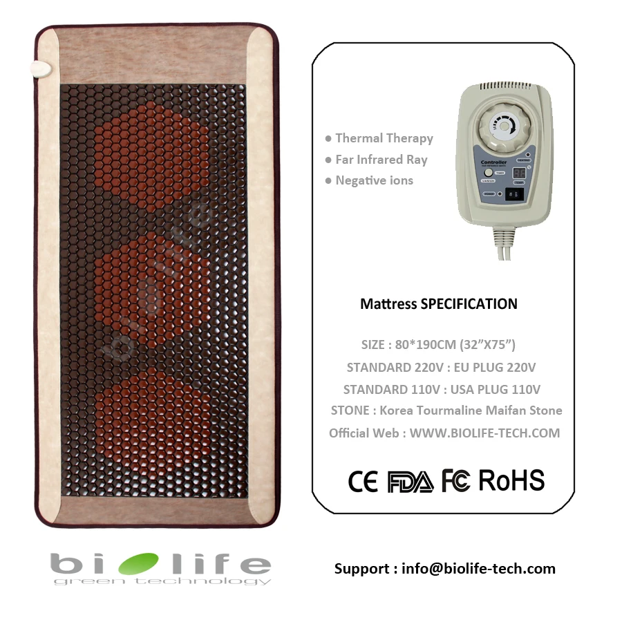 Free Shipping Korea Jade Massage Bed Mattress, Health Stone Germanium Infrared Anion Therapy