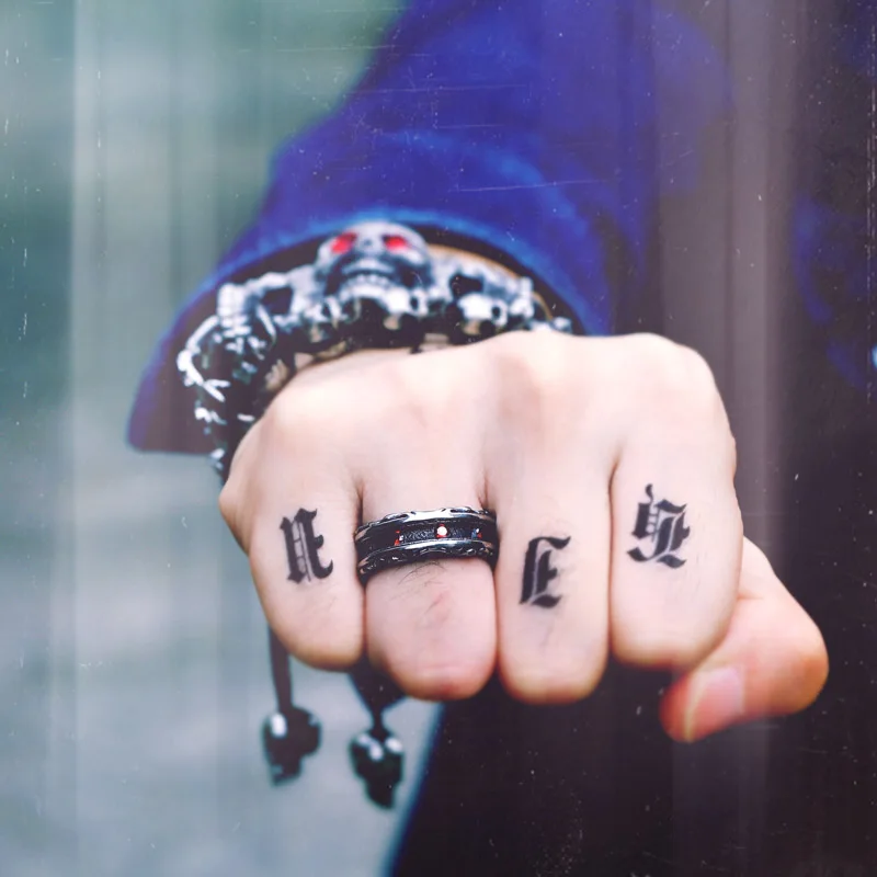Beier New Designed Cool Retro Gothic Ring With Red Stone Stainless Steel High Quality Man's Jewelry Aliexpress Wholesale BR8-321