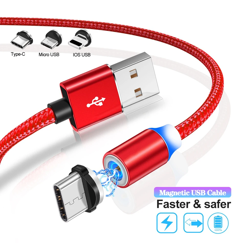 Магнитный кабель для зарядки Micro usb type C провод для быстрого заряда для iPhone Xs samsung S10 Android кабель для зарядки мобильных телефонов USBC шнур