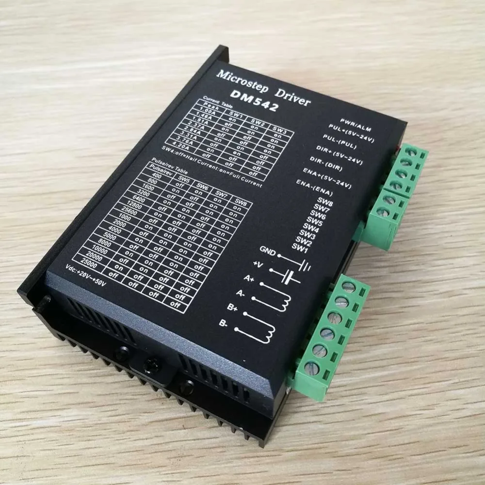 

DM542A 2/4 Phase Stepper Motor Driver 128 Micsteps 4.2A Microcontroller CNC DC18V to 50V @8 JD9 WWO66