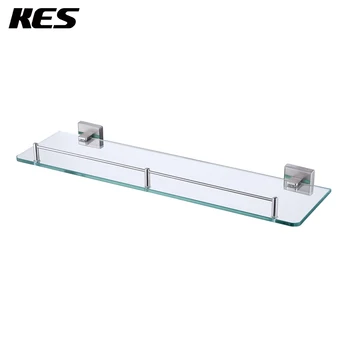 

KES A2420A-2 Bathroom Lavatory Glass Shelf Wall Mount, Brushed SUS304 Stainless Steel
