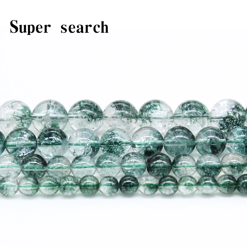 

Green crystal Crackle Phantom Ghost Bracelets Loose beads Trendy Natural Stone Bracelet For Women Men Jewelry Bead Charm Gift