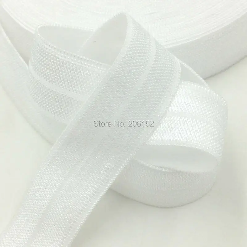 

High Quality 5/8" Solid Color FOE Ribbon Snow White Fold Over Elastic for DIY Band Hair Accessories 101colors Available 10Y/lot