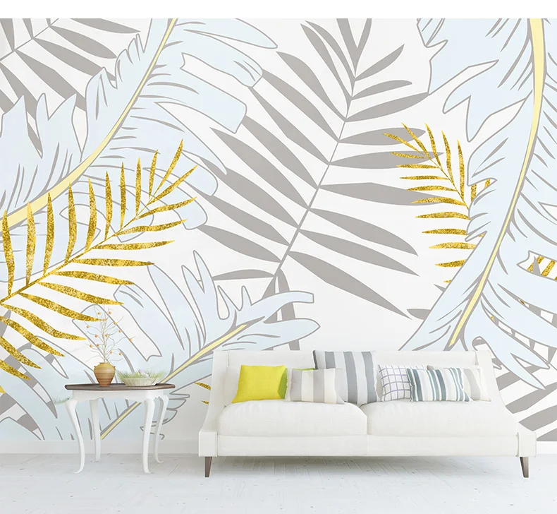 Bacaz Original 3d Leaf Wallpaper Mural for Bedroom Sofa Background 3d Mural Wall paper 3D Leaf Sticker
