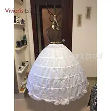 High Quality White 6 Hoops Petticoat Crinoline Slip Underskirt For Wedding Dress Bridal Gown In Stock 2017