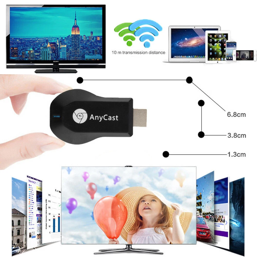 Anycast 2,4G/5G M100/M9/M9 Plus Ezcast Miracast AnyCast DLNA AirPlay HDMI tv Stick Wifi Дисплей ключ приемник Google Youtub