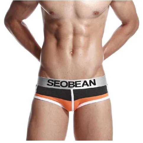 

Free shipping SEOBEAN Men's cotton underwear Low-rise briefs 6 Colors Size M L XL