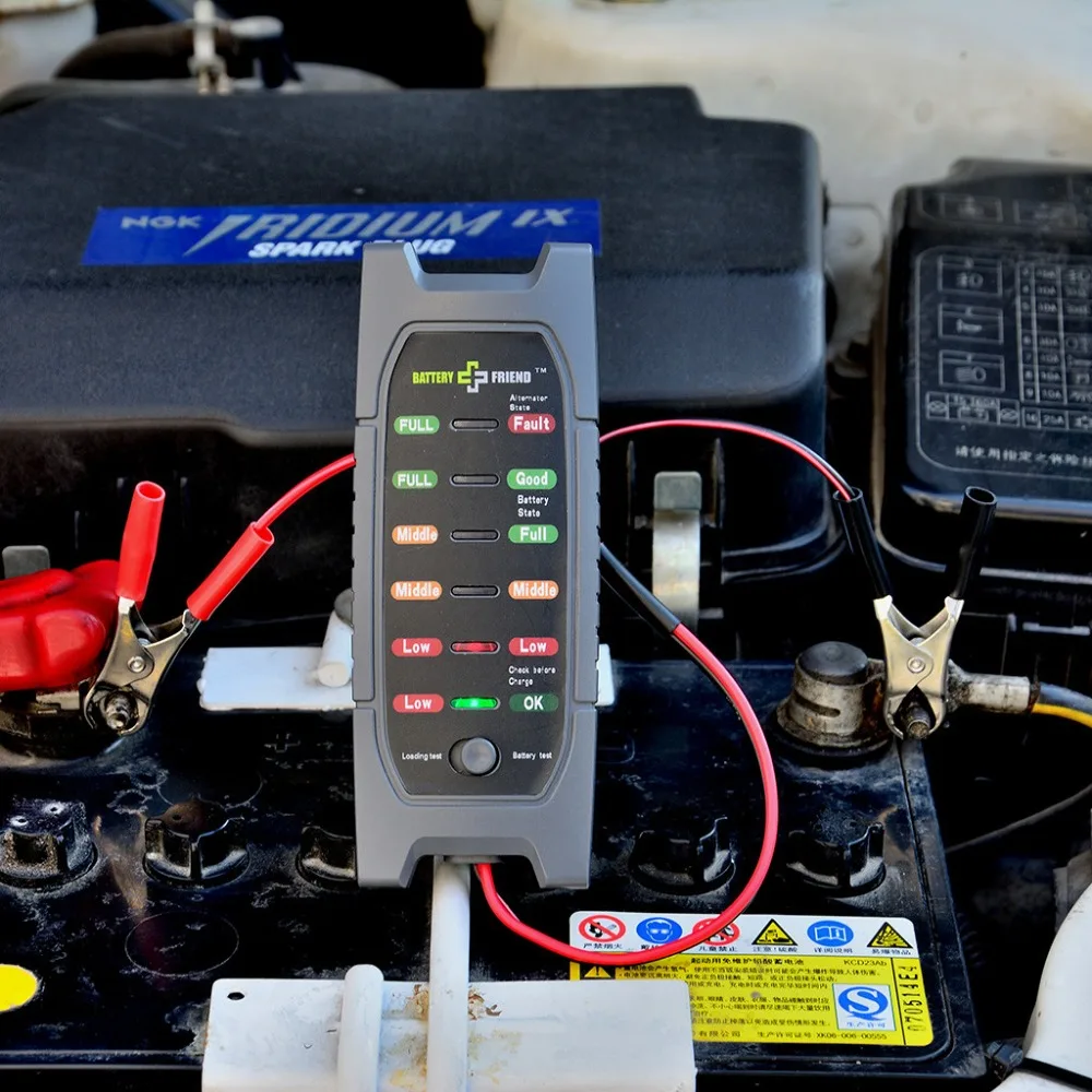 Инструмент для ремонта автомобиля диагностические инструменты 12 В тестер аккумулятора автомобиля генератор проверки анализатор свинца диагностический инструмент с 6 светодиодный