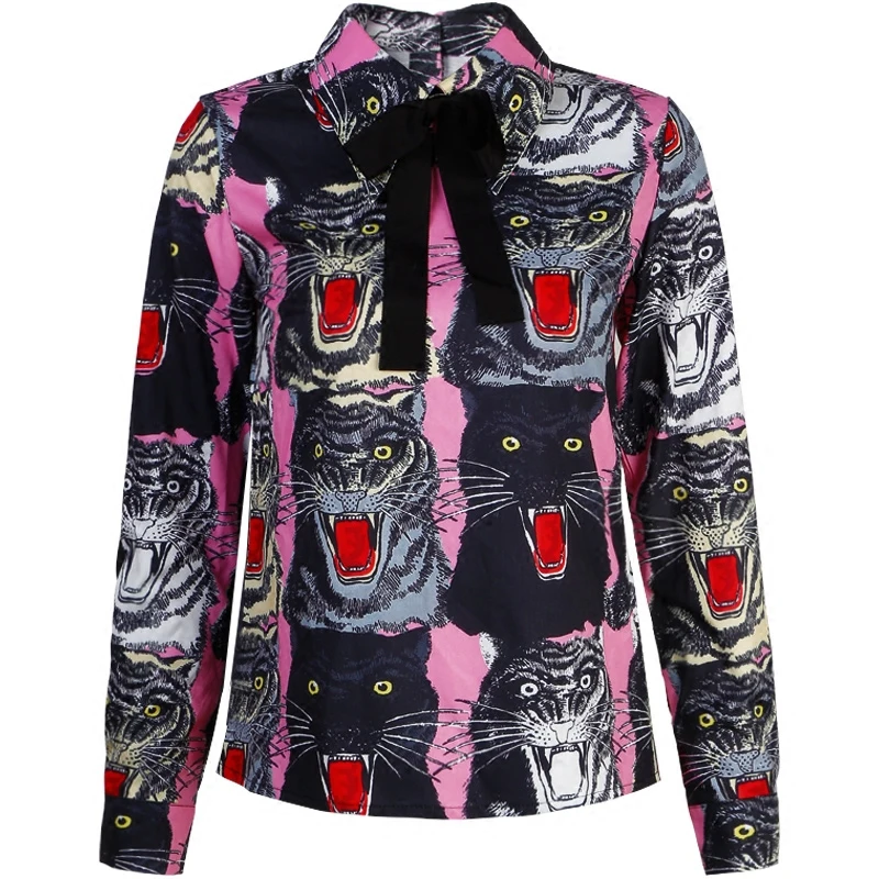 

Newest Fashion 2018 Runway Designer Blouse Shirt High Quality Women's Vintage Long Sleeve Embroidery beading Lace Shirt