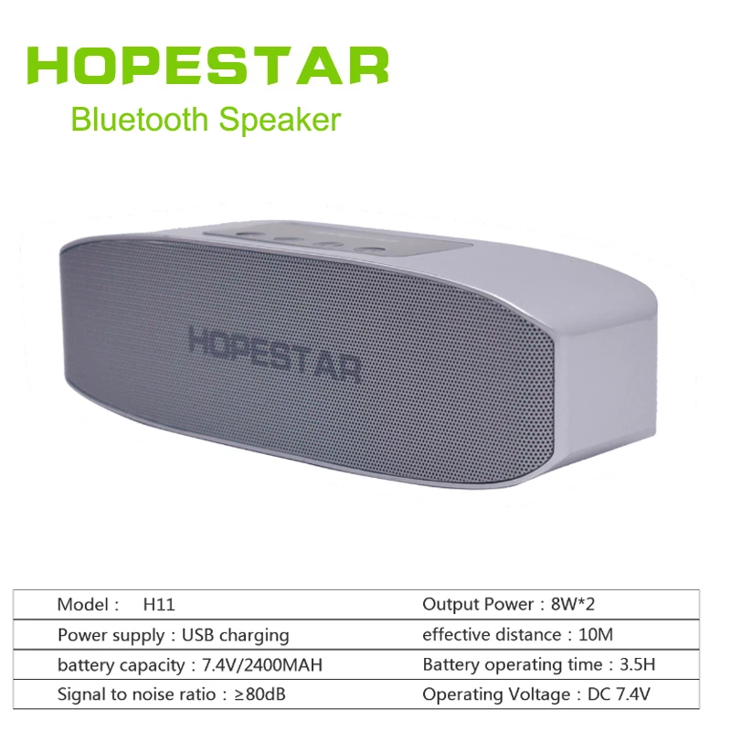 HOPESTAR H11 Bluetooth Колонка HiFi беспроводная звуковая панель двойной бас стерео
