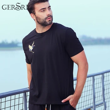 

Gersri Men T Shirt Embroidery Men's Tee Plus Size 6XL Cotton Short Sleeve Summer Mens T-shirt Male Couple Shirts Tees Tops