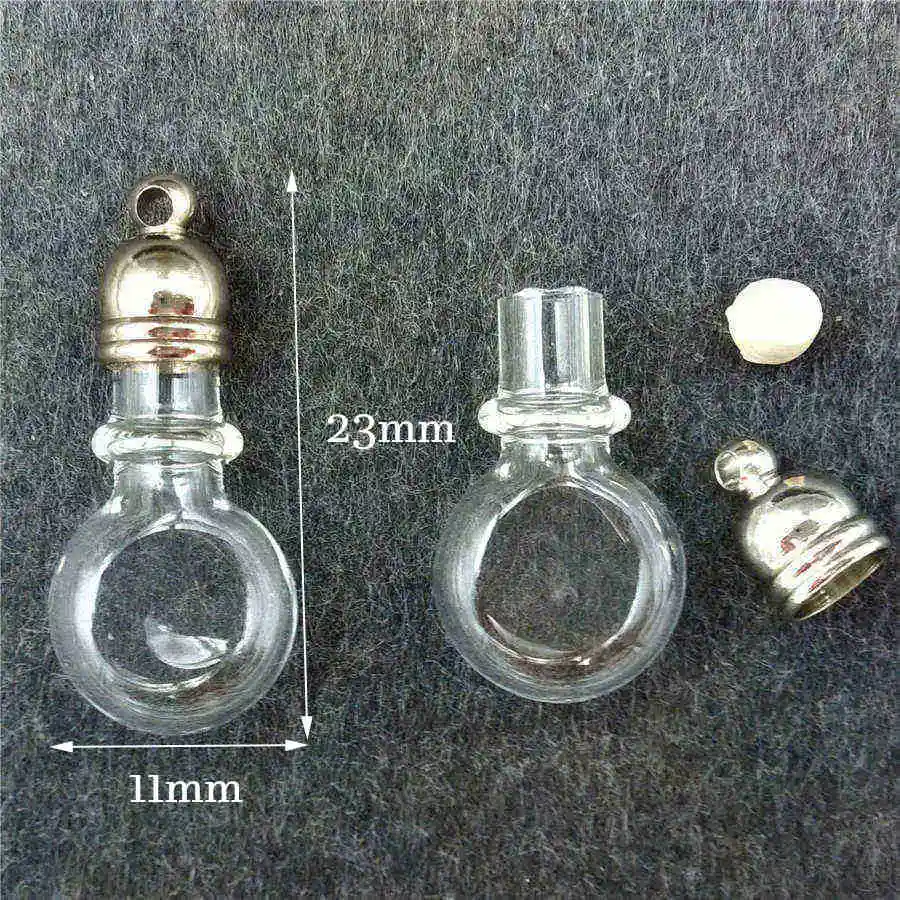 200X стеклянная подвеска из стеклянного флакона медальон подвеска Подвески Мини бутылки желаний формирование микрорельфа имени на рисе бутылка с кисточкой крышкой - Окраска металла: No13 slub flat ball