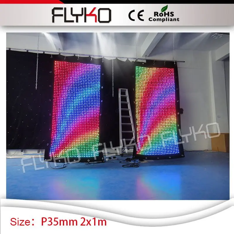 

P3.5cm high definition 7ft high*4ft width wedding led screen dancing club stage equipment led lighting video curtain