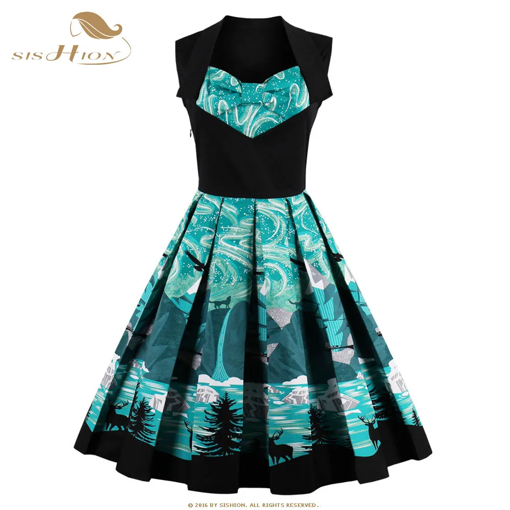 SISHION 2017 New Plus Size Women Clothing 50s 60s Retro ...