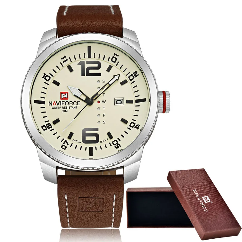 

2016 Luxury Brand NAVIFORCE Date Quartz watch Men Casual Military Sports Watches Leather Wrist Watch Male Relogio Masculino
