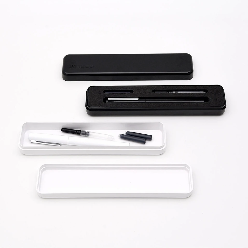 Xiaomi kaco BRIO черная/белая перьевая ручка с чернильной сумкой, сумка для хранения, коробка, 0,3 мм перьевая металлическая чернильная ручка для письма, ручка для подписи