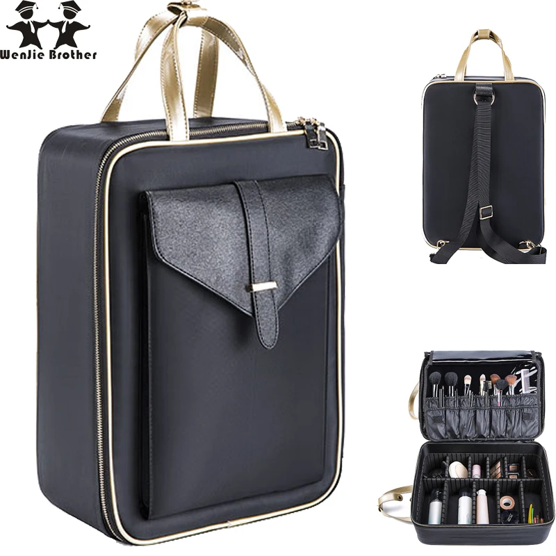 

wenjie brother new arrival Large multi-storey professional make up package bag nail pattern semi-permanent tool box cosmetic ca