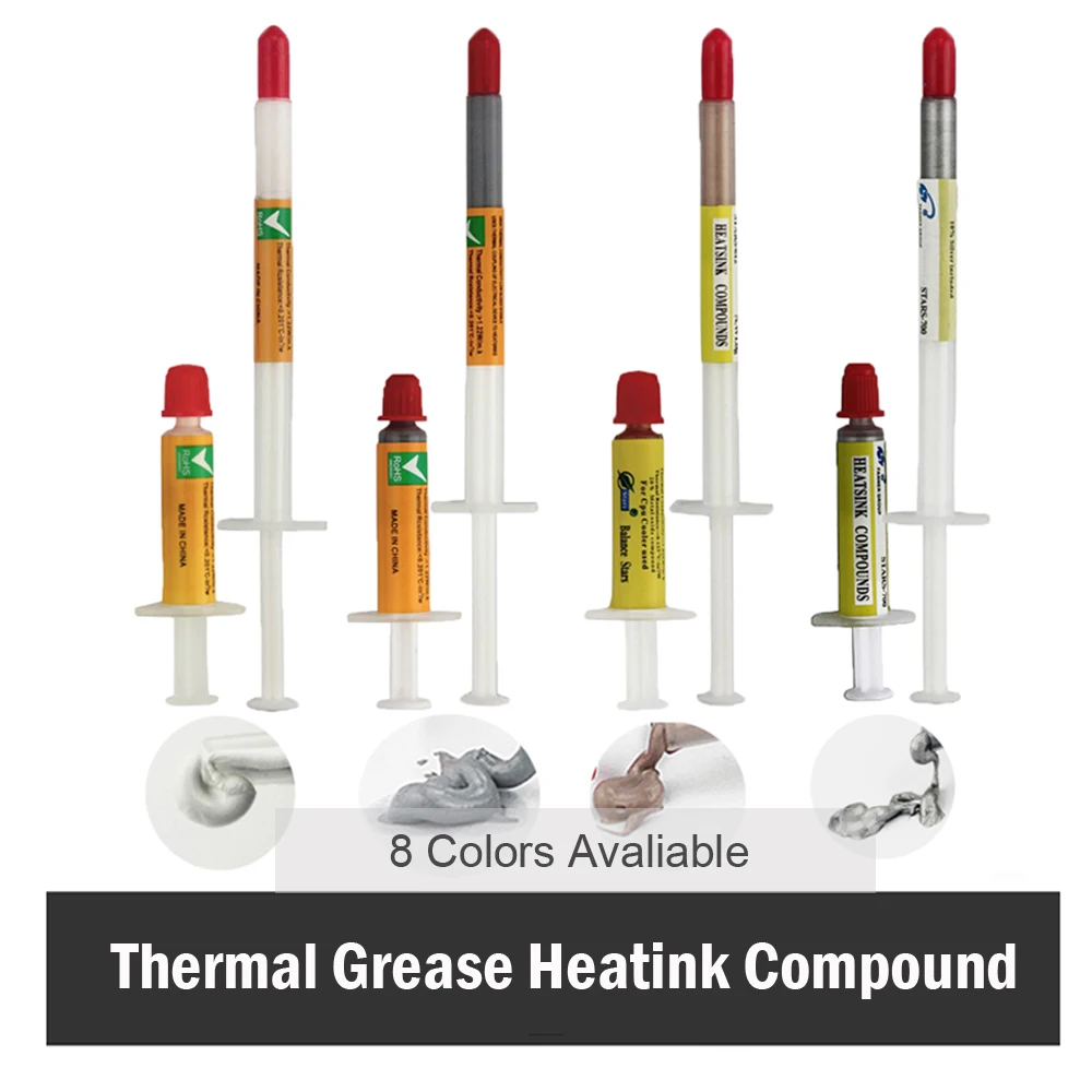 

100pcs Gdstime Syringe Thermal Grease gray CPU Chip Heatsink Paste Conductive Compound ABS Cooling Radiator Cooler