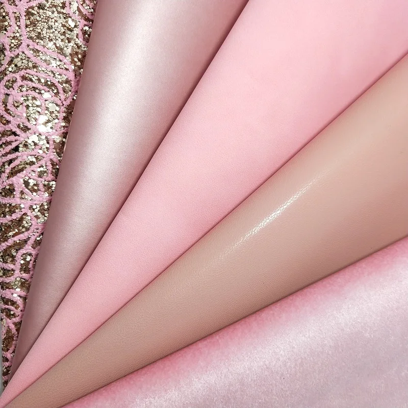 

1PC 21X29CM PINK Glitter Leather Fabric And PU Leather For Making Bows and Other Accessories 3S28C