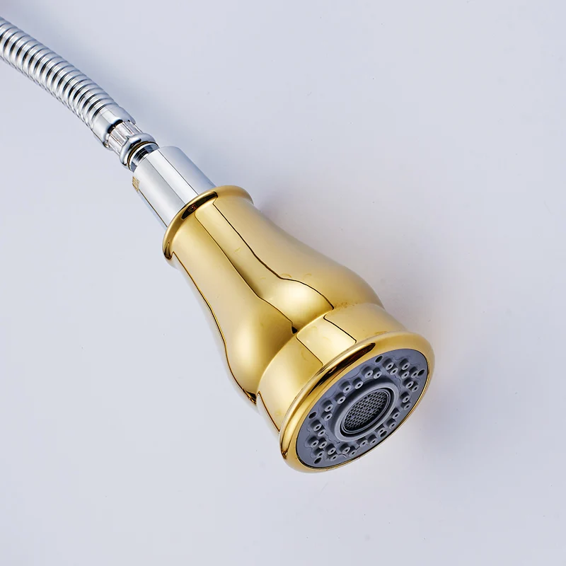 Spring Style Kitchen Faucet Copper Golden Rotatable Single Handle Single Hole Sink Faucet Mixer Tap Torneira De Czinha 