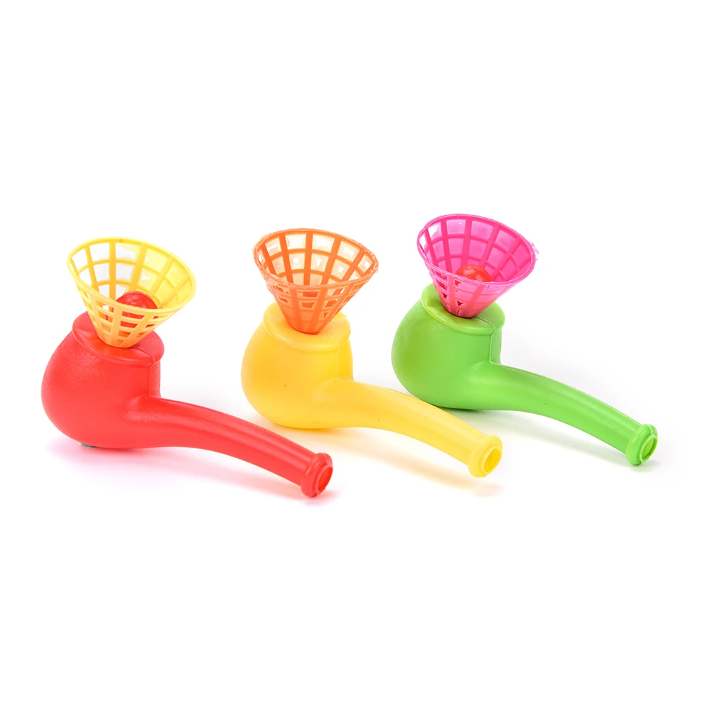 5PCS Blow Blowing Toys Plastic Pipe Balls Wedding Party Decoration Kids