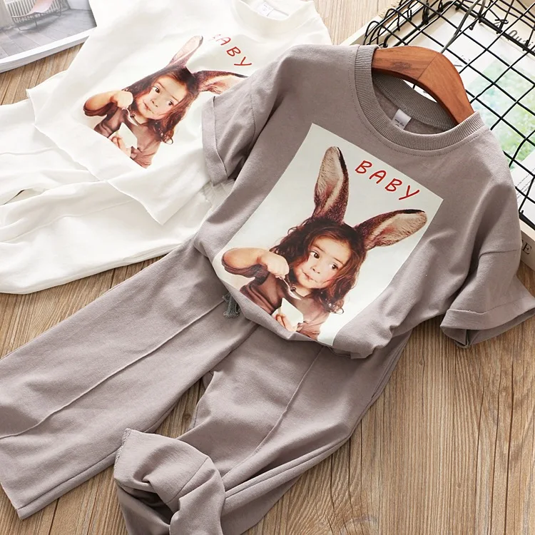 

2018 new Korean version summer wear children's suit fashion baby short sleeve shorts two piece Y0105 B