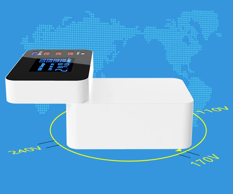 Thbelieve QC3.0 Multi Chargers EU US UK USB Type-C Mobile Phone Charge 4 USB HUB Multiple Charger Station Wall Desktop Adapter (4)