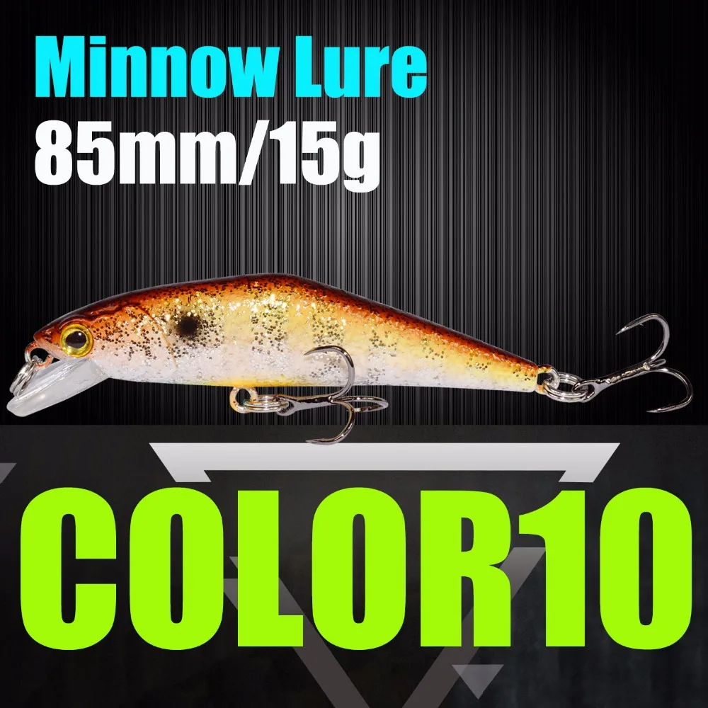 Жесткая наживка 85 мм/15 г Minnow тонущие рыболовные наживки с крючками Trebke Swimbait жесткая приманка для ловли карпа D контактный рыболовный гольян