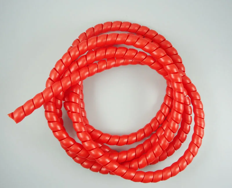 2 м 12 мм Органайзер из спирального провода обертывание трубки огнестойкие красочные Спиральные Полосы диаметр корпуса кабеля кабельные рукава обмотки трубы - Цвет: red 2 meter