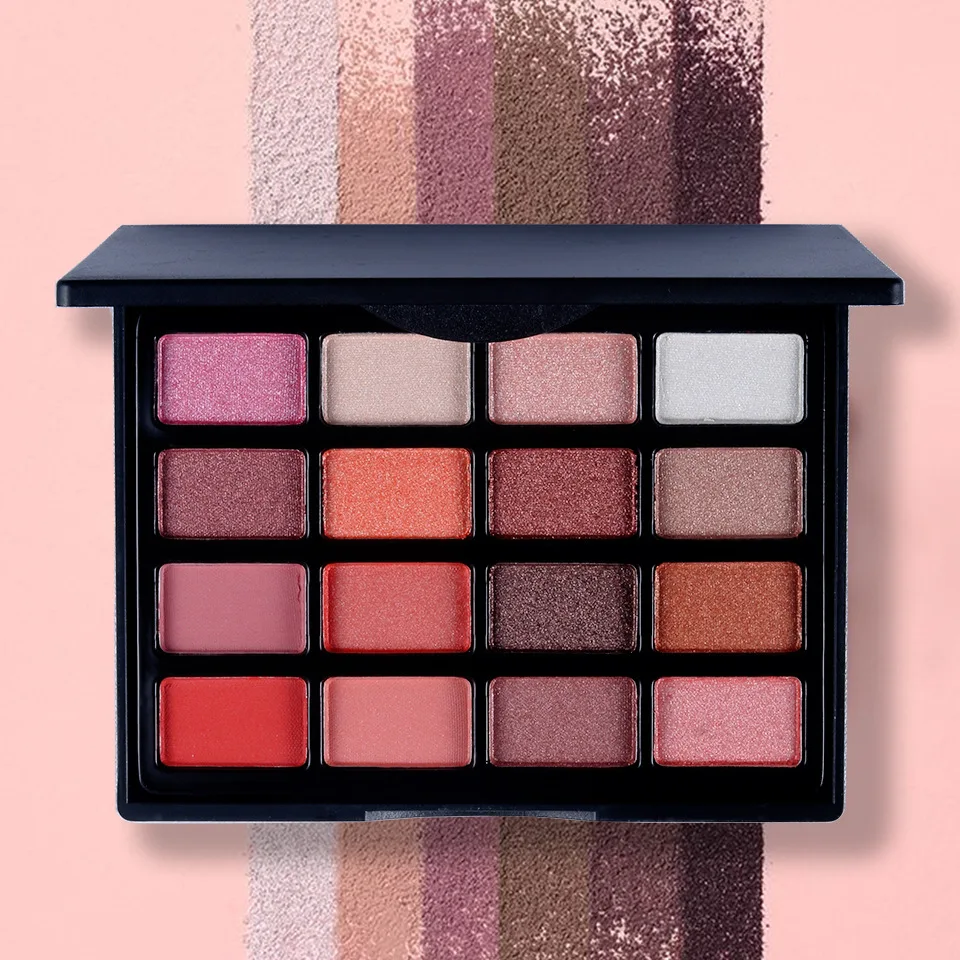

Popfeel 16 Color EyeShadow Palette with Brush Waterproof Smudge Desert Dusk Matte Shimmer Smoky Makeup Eye shadow Palette TSLM1
