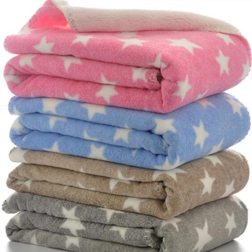 

Baby Blanket Newborn Thermal Coral Fleece Star Baby Blanket Infant Swaddle Wrap Receiving Stroller Crib Bedding Set Blankets